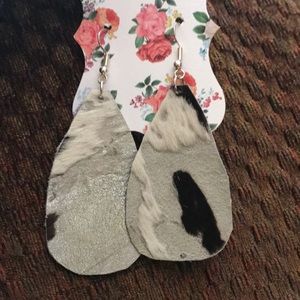 Custom leather cowhide earrings